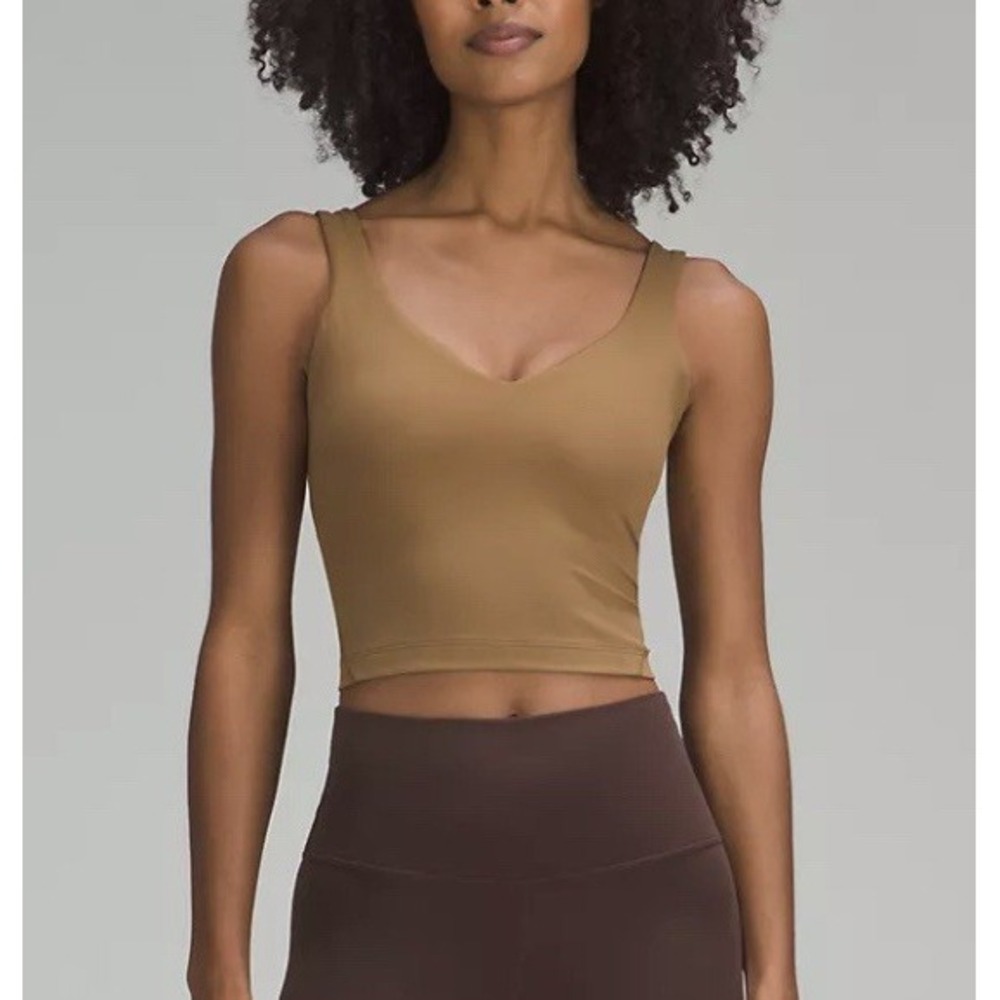 NWT $68 LULULEMON Align Tank Bra Allspice Neutral Brown Tan A/B Cup Size 4